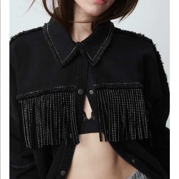 Zara Jackets & Blazers - Zara Oversized Fringe Jacket